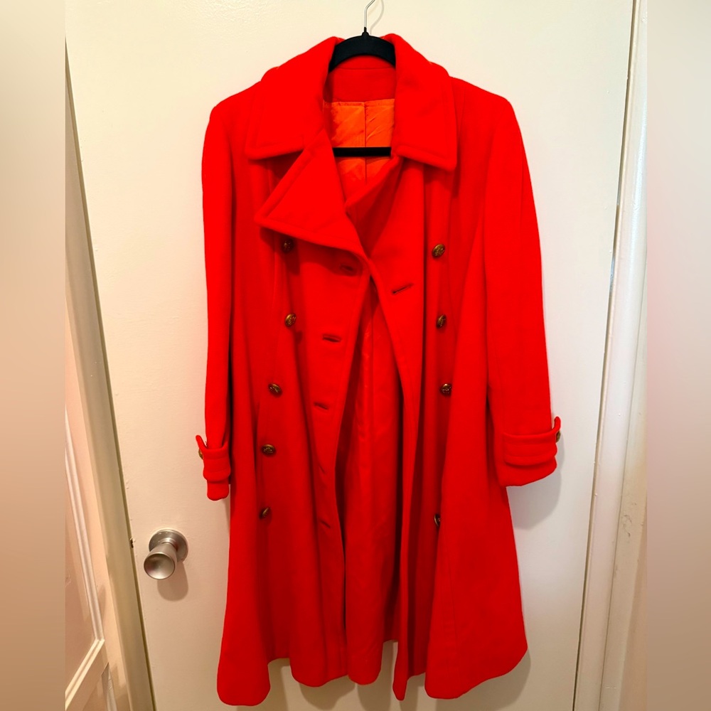 Vintage Orange Wool Coat